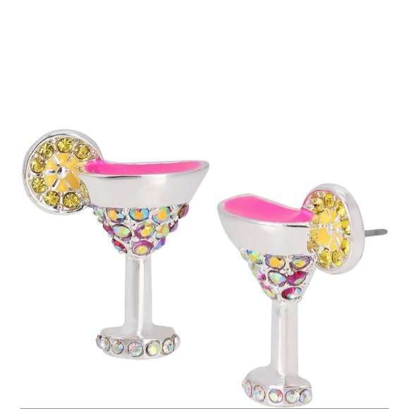 🎉🎊HOST PICK🎉🎊 NIB BETSEY JOHNSON MARGARITA GLASS EARRINGS - Picture 1 of 3